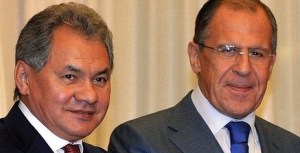 Sergei Shoigu (left) and Sergei Lavrov