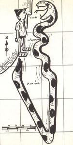 Legendary political caricaturist Dosh’s pre-1967 view of the existentially threatening Green Line – into which Abbas insists Israel again compress itself