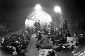 Londoners sheltering underground during the blitz: an attacked nation doesn’t worry about the welfare of those striving to annihilate it