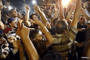 The crowds pranced and danced, jumping ecstatically up and down in what looked like a frenzied tribal trance