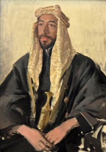 Feisal I, arbitrarily declared King of Syria and later King of Iraq [1919 portrait by renowned British painter Augustus John]