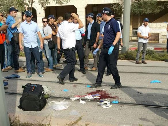 The aftermath of Hassan Manasrah’s handiwork in Pisgat Ze’ev